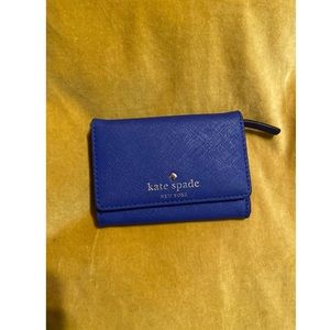 Kate Spade Electric Blue Leather Keyring Wallet